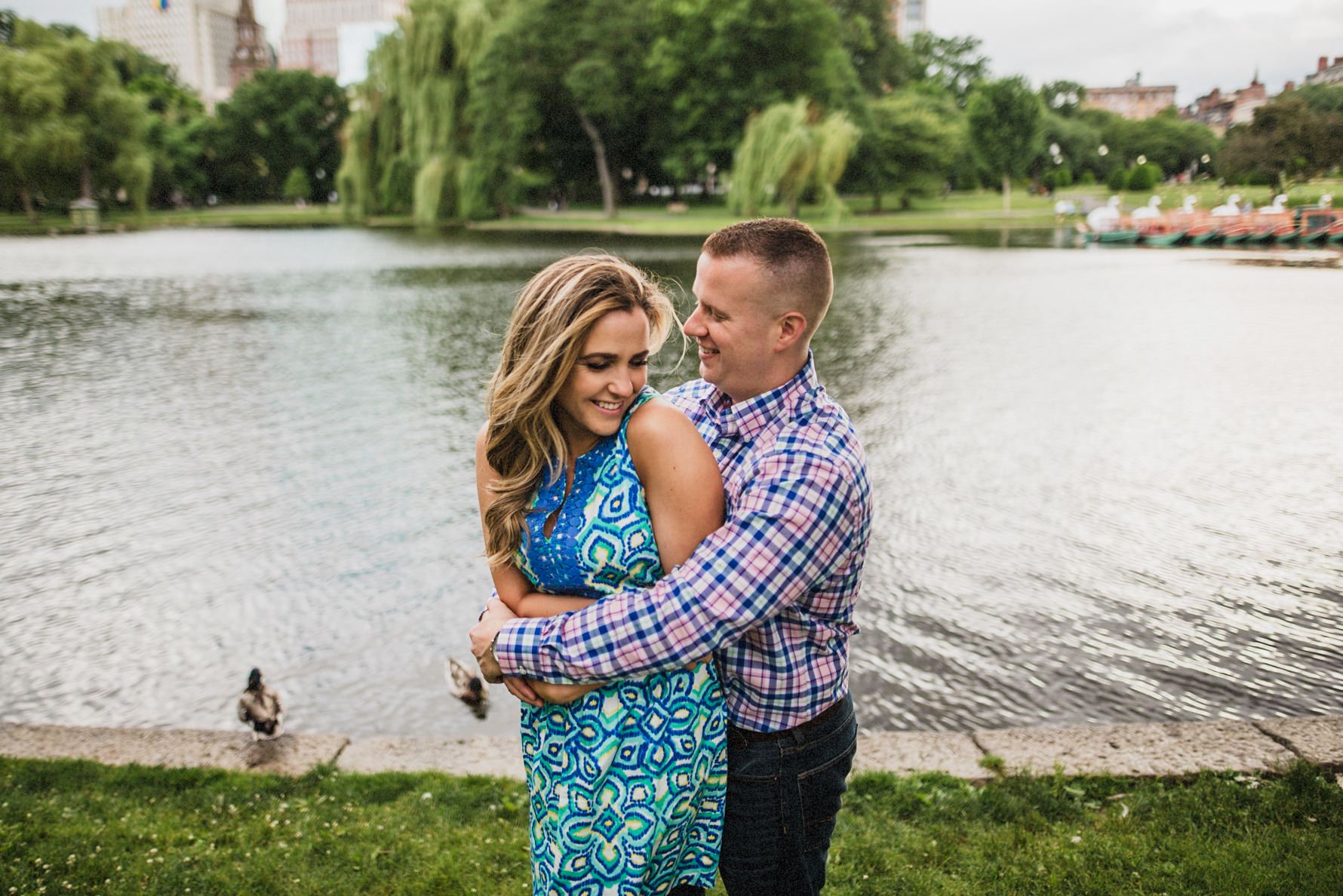engagement photograph boston public garden,