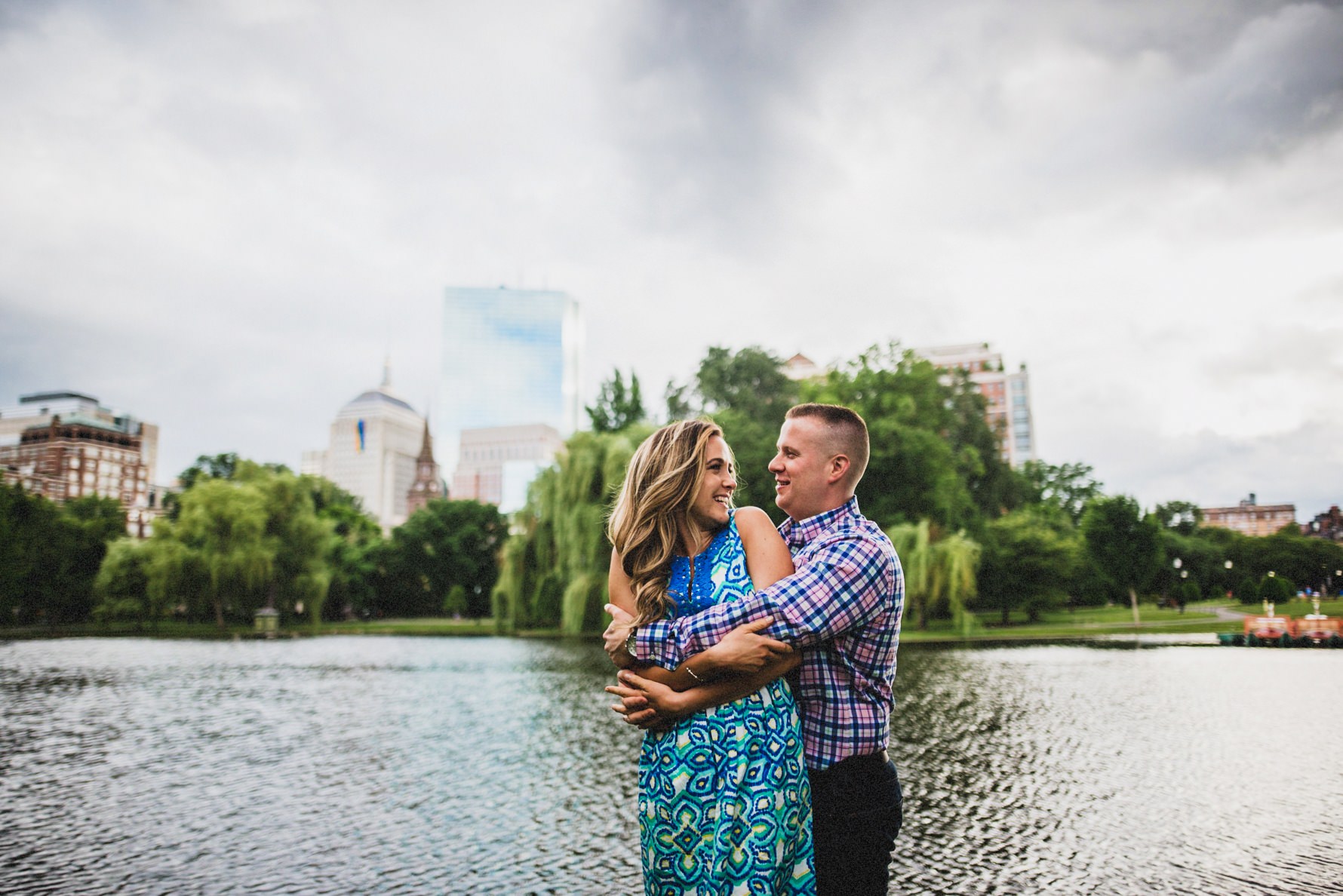 stormy engagement photo in boston,
