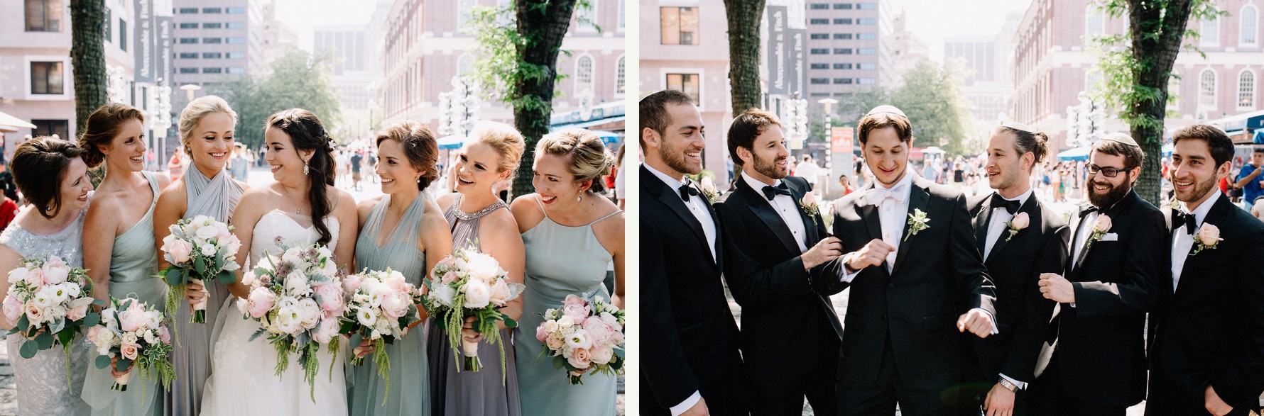 bridal party at faneuil hall,