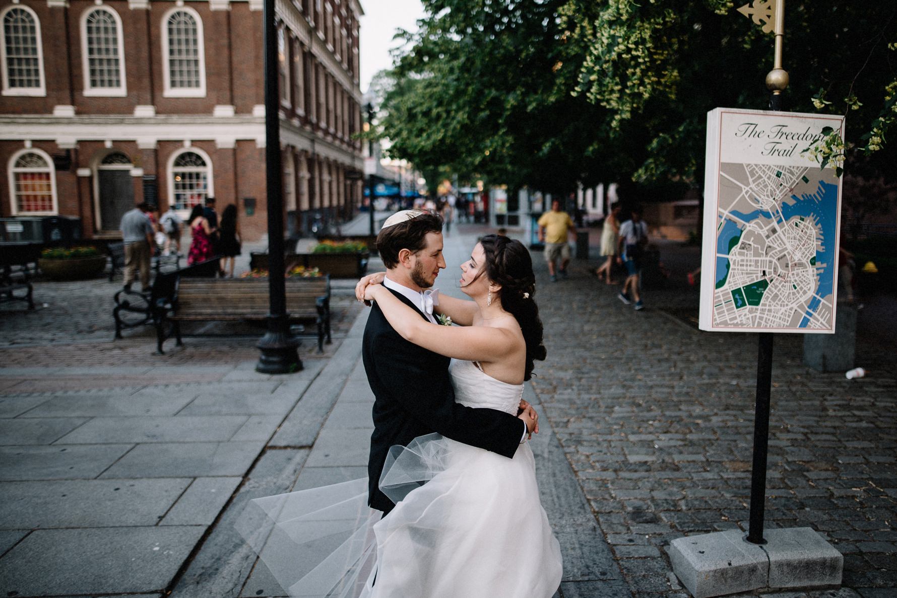 faneuil hall sunset photos during state room wedding,