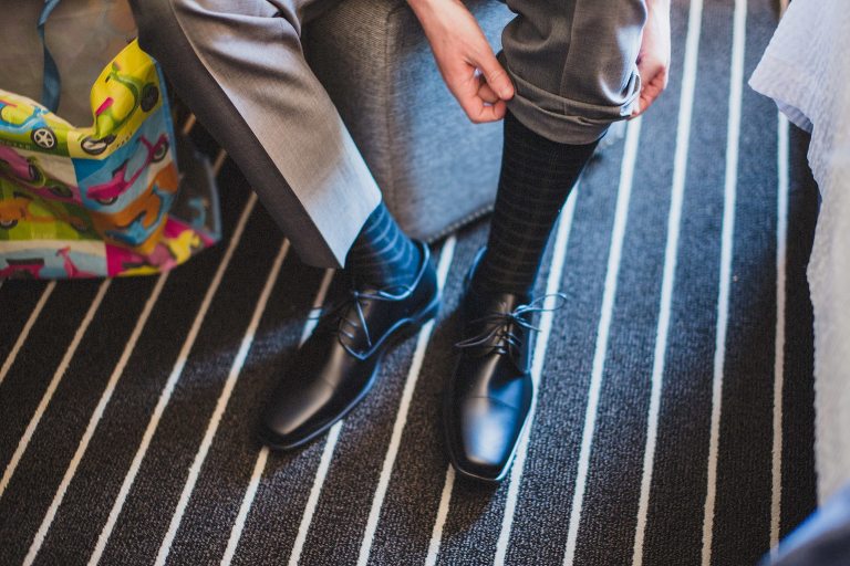 men getting ready at courtyard brookline,