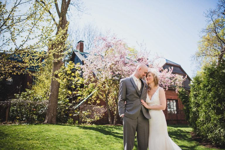 bride and groom portrait at alden castle,