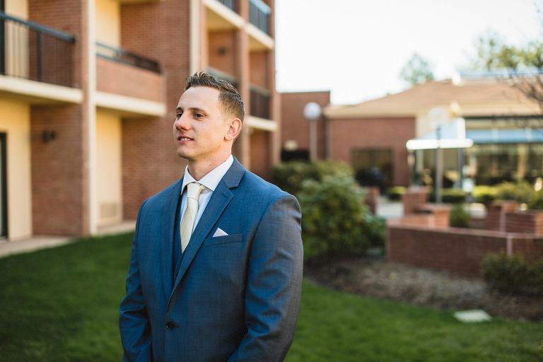 first look before lakeview pavilion wedding,