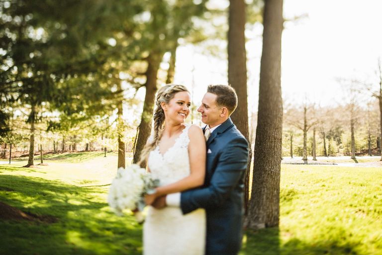 bride and groom portraits before lakeview pavilion wedding,