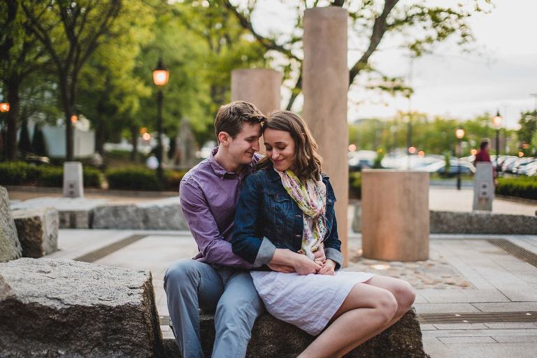 engagement photo in downtown newburyport,