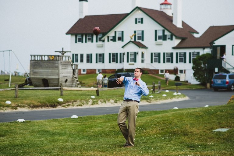 playing football before wedding at lighthouse inn,