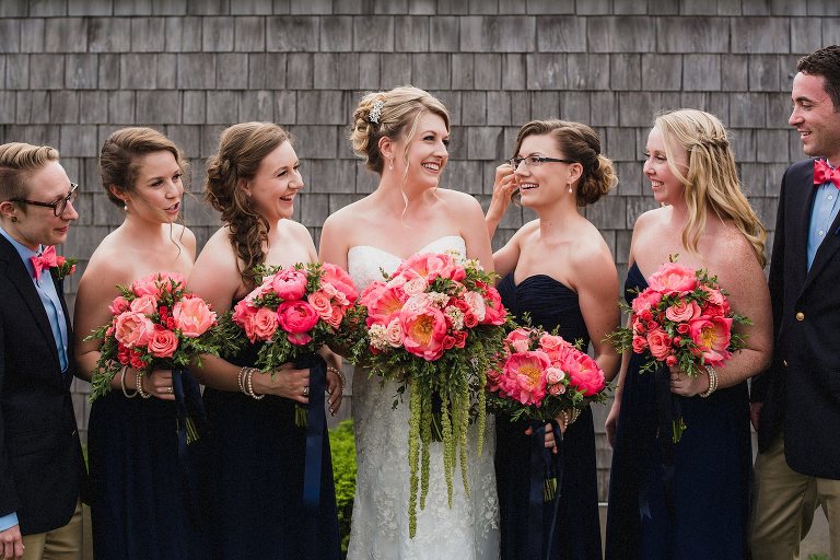 happy bridal party,