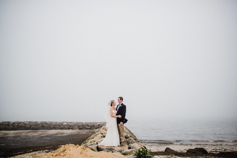 cape cod bride and groom portraits at lighthouse inn,